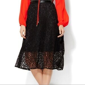 7th Avenue Design Studio Lace Midi Skirt